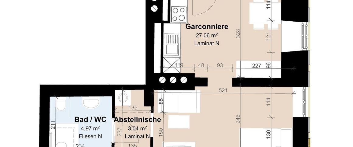 Geförderte 2-Zimmer-Altbauwohnung mit Wohnküche - Photo 1