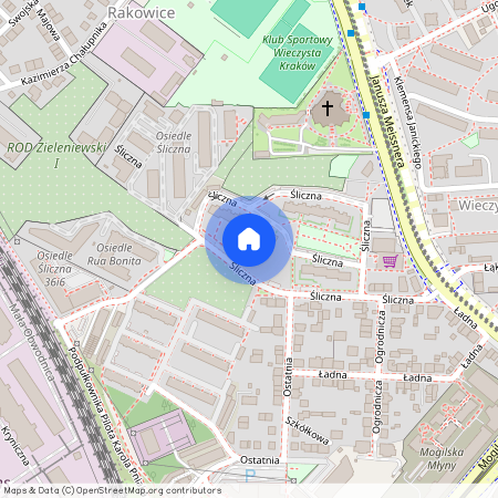 ul. Śliczna, Rakowice, Prądnik Czerwony, Kraków, małopolskie