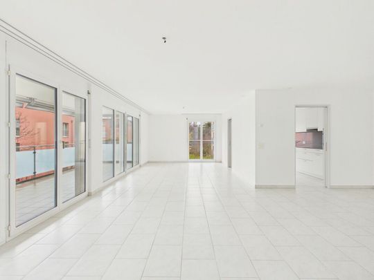 Moderne 5.5-Zimmerwohnung im Erdgeschoss mit Cheminée und grossem Sitzplatz - Foto 1