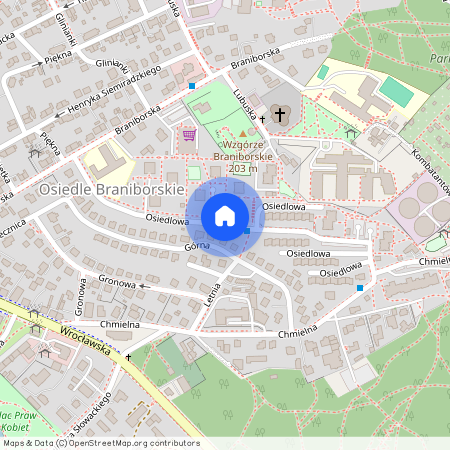 ul. Osiedlowa, Osiedle Braniborskie, Centrum, Zielona Góra, lubuskie