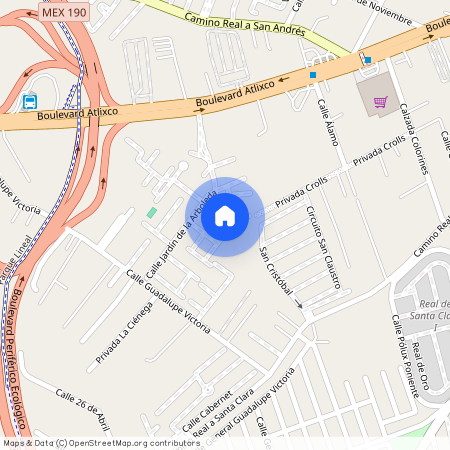 Paseo de San Carlos #13, Colonia Jardines de San Carlos, C.P. 72824, San Andrés Cholula