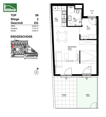 LEO 131 - Traumhafte 1.5-Zimmer Gartenwohnung in Hofruhelage! Nahe Siemens, Floridsdorf und vielen Grünflächen! - Foto 2