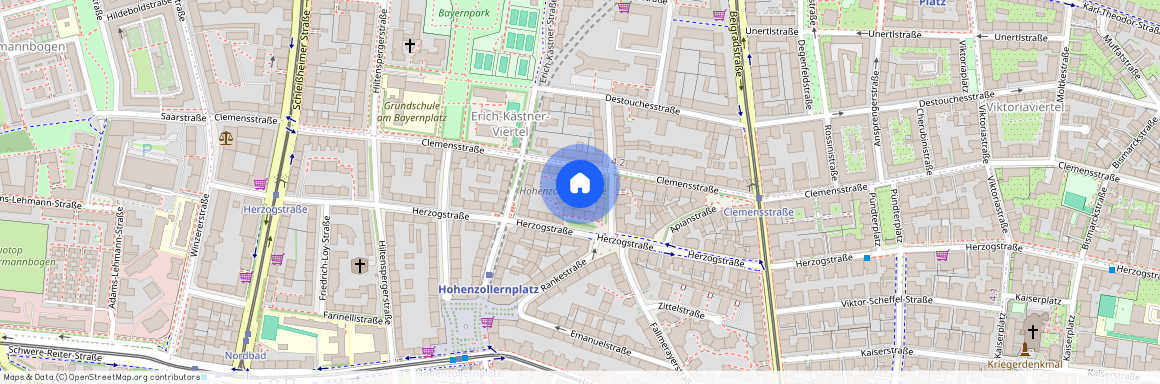 80796 München Schwabing-West ca. 2, 7 km north of Munich-center