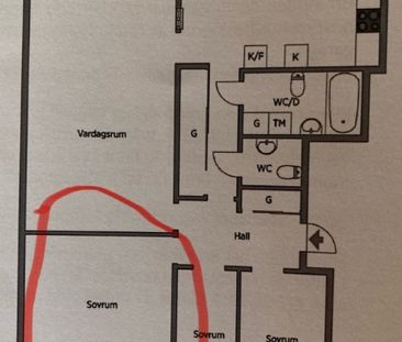 Ljust och välplanerat rum i lugna Vendelsö! Delat boende med bra ko... - Foto 1