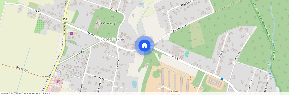 ul. Prosta, Ligota Piękna, Wisznia Mała, trzebnicki, dolnośląskie