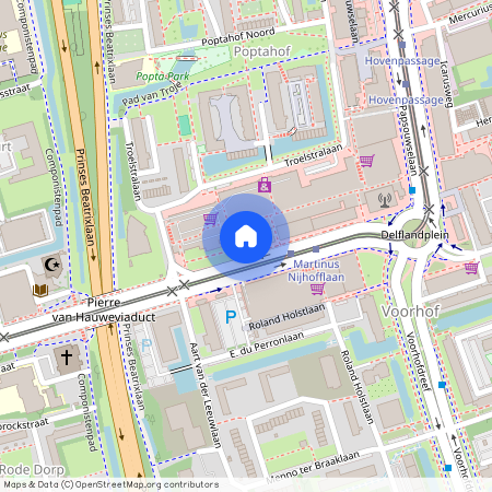 Poptahof-Zuid, 2624 MH, Martinus Nijhofflaan, Delft