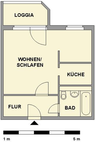 Schöne 1-Raum-Wohnung mit Loggia - Foto 3