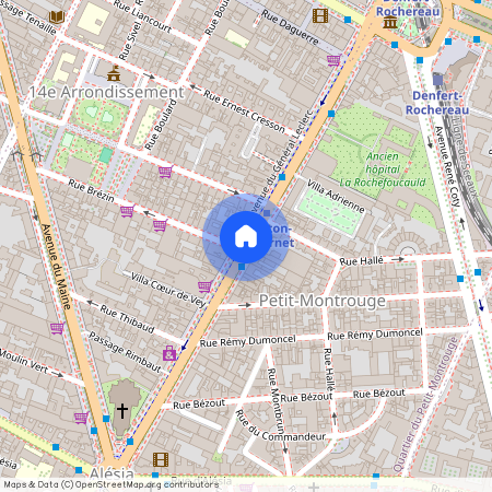 entre avenue du General Leclerc et rue de Grancey 75014 Paris (14e arrondissement)