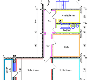 3-Raum-Wohnung mit Einbauküche - Photo 1