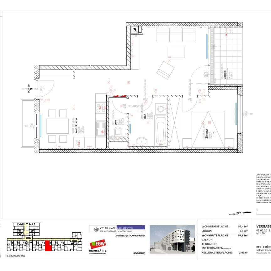 2-Zimmer-Wohnung mit Loggia, Top 59 - Photo 2