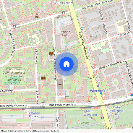 ul. Zygmunta Modzelewskiego, Wierzbno, Mokotów, Warszawa, mazowieckie