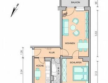 Sanierte 2-R.-Wohnung mit Balkon in ruhiger Stadtrandlage - Photo 1