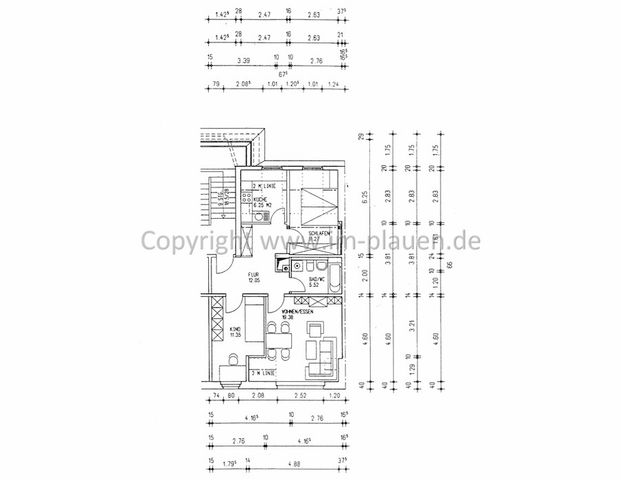 Dachgeschosswohnung mit Weitblick - Einbauküche - Laminat - ruhige Lage - 3 Raumwohnung zur Miete - Foto 1