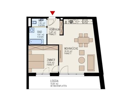 Moderne 2-Zimmer-Wohnung mit großzügiger Loggia und voll ausgestatt... - Foto 6