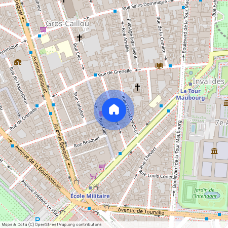 Rue Duvivier et Rue du Champs de Mars 75007 Paris (7e arrondissement)