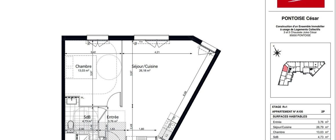 location Appartement T2 DE 48.31m² À PONTOISE - Photo 1