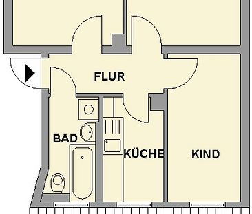 Ruhig gelegene 3-Raum-Wohnung mit Tageslichtbad - Foto 2