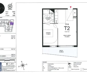 Appartement à louer 2 pièces 44.37m² - Photo 1