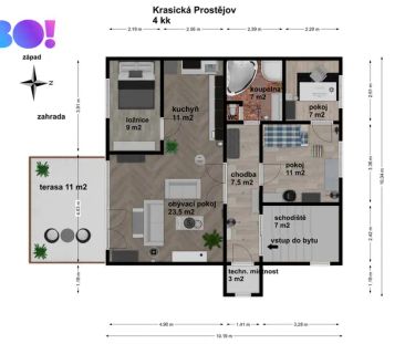 Pronájem bytu 4+kk se zahradou, ul. Krasická, Prostějov - Photo 6