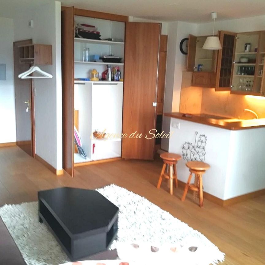 Year-round rental (from April 1st): Very nice 2.5-room apartment with a magnificent view of the Valais Alps - Foto 1