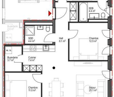 Appartement de 4.5 pièces avec balcon - Foto 1