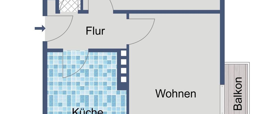 Helle Wohnung für Singles oder Paare in gepflegtem Mehrfamilienhaus - Foto 1