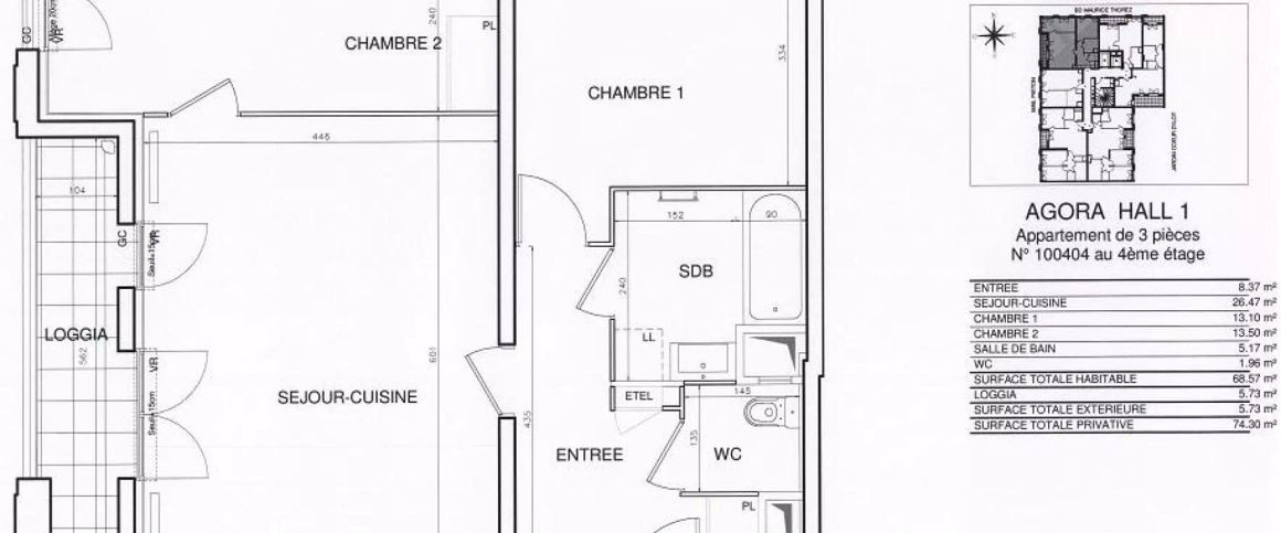 location Appartement T3 DE 68.8m² À BOBIGNY - Photo 1