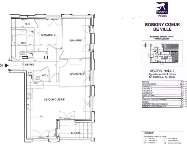location Appartement T4 DE 79.2m² À BOBIGNY - Photo 1