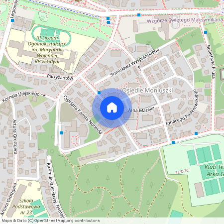 ul. Stanisława Moniuszki, Wzgórze Św. Maksymiliana, Gdynia, pomorskie