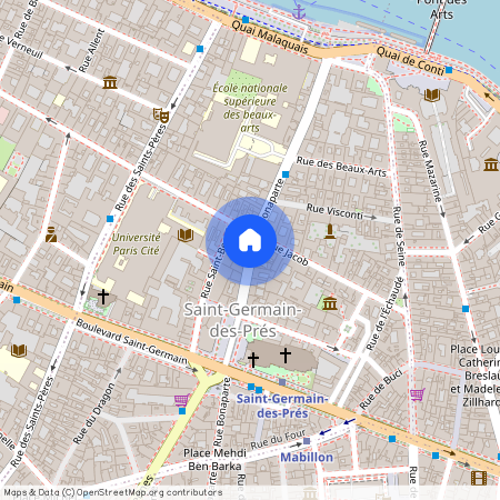 Rue Visconti entre Rue Bonaparte et Rue de Seine 75006 Paris (6e arrondissement)