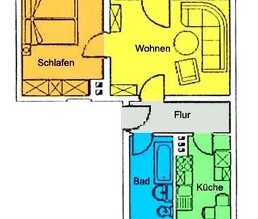 Optimal geschnittene 2-Zimmerwohnung mit groÃem Balkon in ruhiger ... - Foto 3