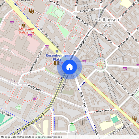 Franziskanerstraße, 81669 München Au-Haidhausen ca. 1, 7 km south-east of Munich-center