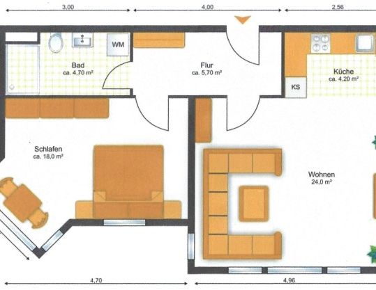 Charmante 2-Raum-Wohnung mit Einbauküche in der südlichen Innenstadt - Foto 1
