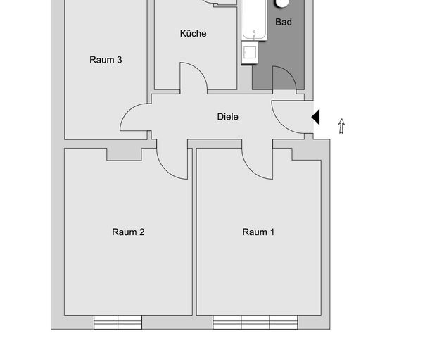 3,0-Zi-Whg in Würzburg Zellerau, Bad mod., Holzdielenboden - Foto 1