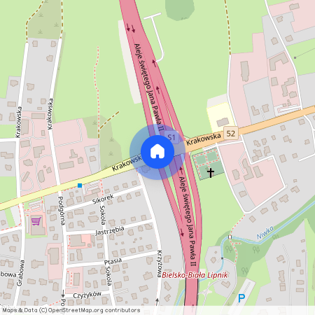 ul. Krakowska, Lipnik, Bielsko-Biała, śląskie