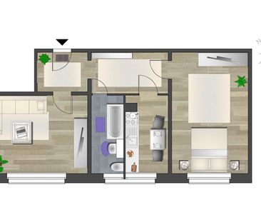 2-Raum-Wohnung - Balkon - Aufzug ebenerdig - Photo 4