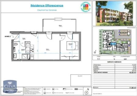 Appartement à louer 2 pièces 43.55m² - Photo 4