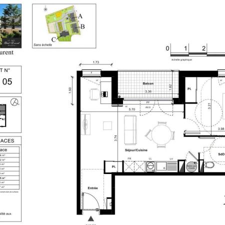 Appartement à louer 2 pièces 46.95m² - Photo 4