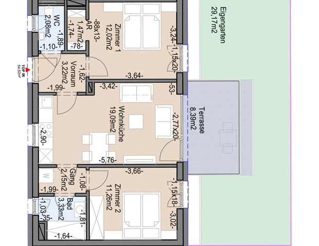 Geförderte Neubauwohnung mit Terrasse und Garten - Photo 1