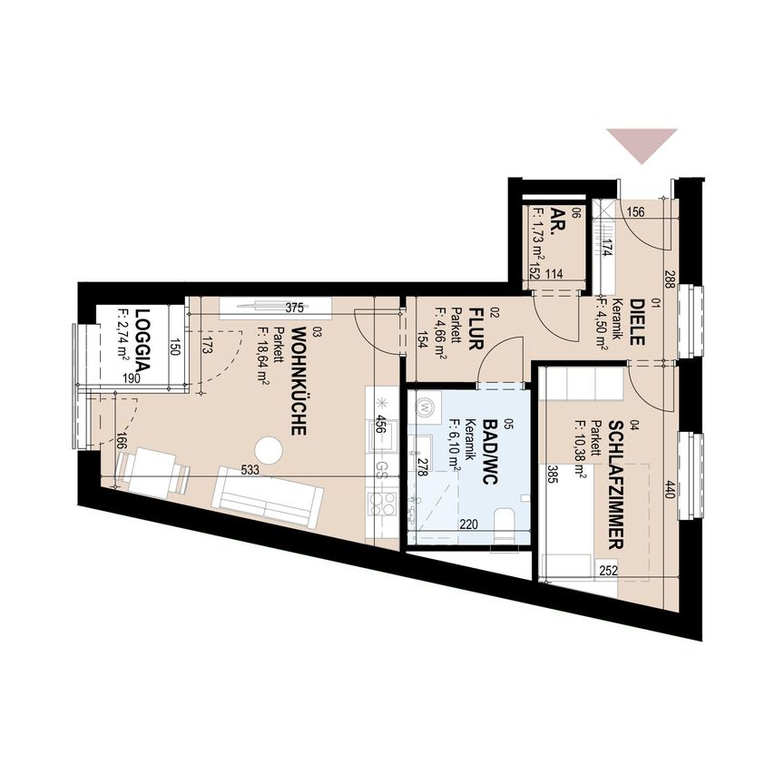 Neubauwohnung mit Loggia im 2. Stock - Foto 1