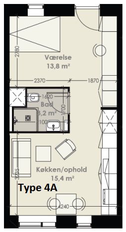 2-værelses studiebolig (Type 4) - Photo 2