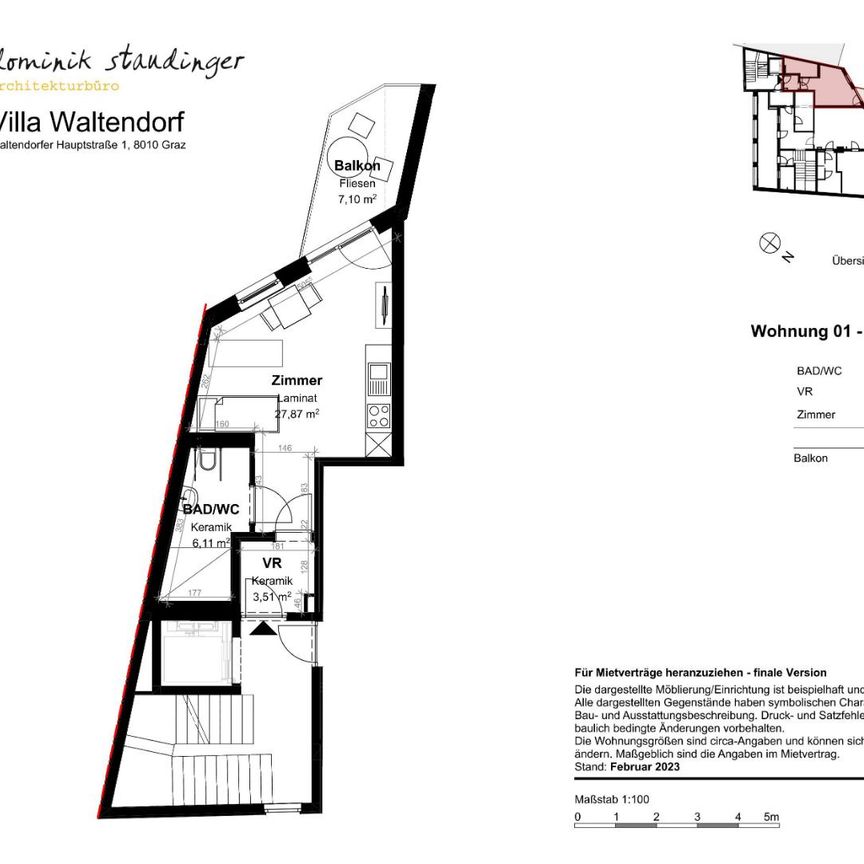 VILLA Waltendorf - Geförderte Neubau-Mietwohnung mit Balkon - barrierefreier Zugang; [GF,WaHa] - Photo 1