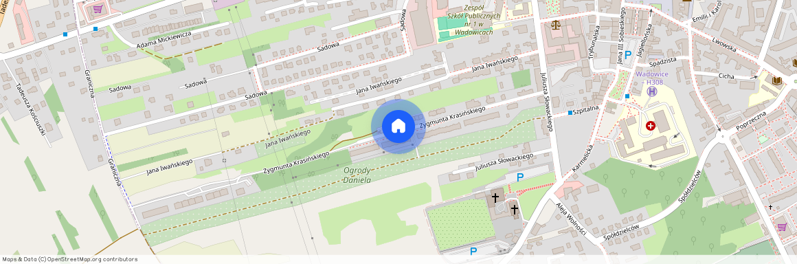 ul. Krasińskiego, Wadowice, Wadowice, wadowicki, małopolskie