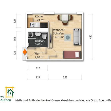 1-Zimmer Mietwohnung - Großzschachwitz - Foto 4