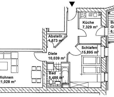 - Großzügige 2-Zimmer-Wohnung mit Parkett und Balkonblick in den gr... - Photo 1