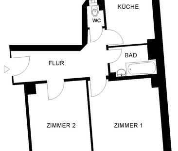 modernisierte 2-Zimmer-Wohnung im 4. Stock (ohne Balkon, ohne Aufzug) - Photo 5