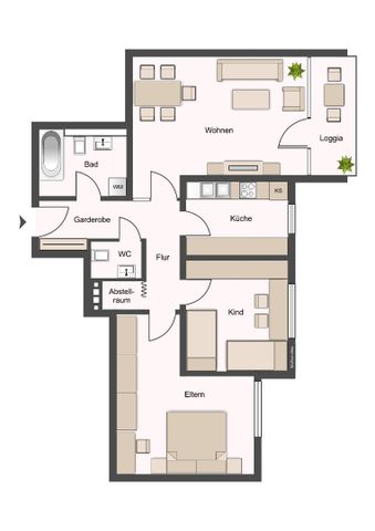 Schöne 3-Zimmer-Wohnung in Messel zu vermieten - Foto 2