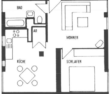 2-Raum-Wohnung, 56,0 m², Lift, Bad mit Wanne, Kfz-Stellplatz möglich. - Foto 1