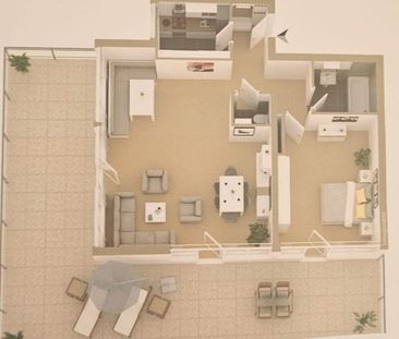 Dachgeschosswohnung 2 Zimmer 67qm plus 60qm Terrasse Süden - Foto 1