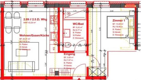 2.5 Zimmer, 45 m², 2. Stock - Photo 2